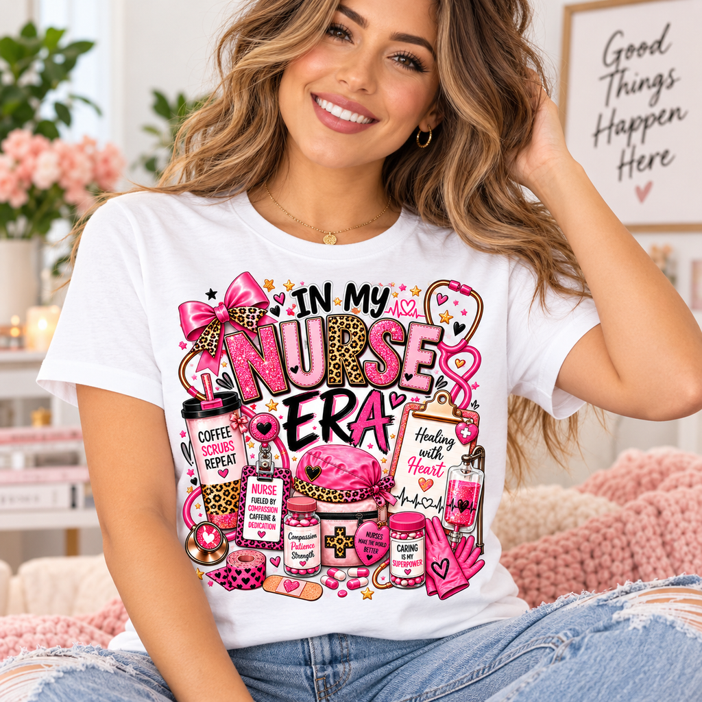 In My Nurse Era PNG | Pink Leopard Nurse Design | Sublimation Download