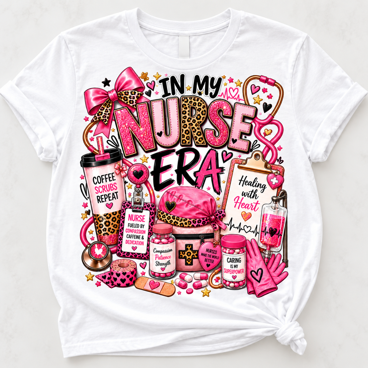 In My Nurse Era PNG | Pink Leopard Nurse Design | Sublimation Download